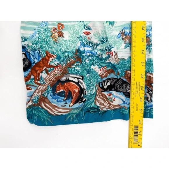 By Eloise Pants Womens Medium Ivory Woodland Animal Print Elastic Anthropologie - Picture 11 of 14